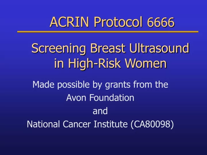 screening breast ultrasound in high risk women