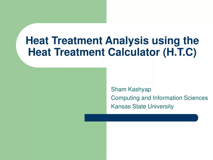 heat treatment analysis using the heat treatment calculator h t c