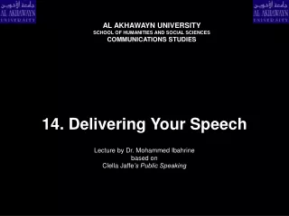 14. Delivering Your Speech