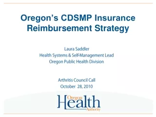 Oregon’s CDSMP Insurance Reimbursement Strategy