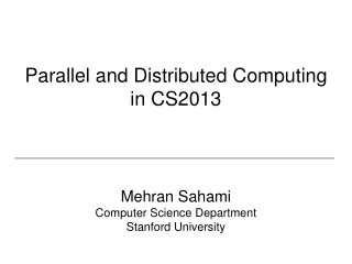 Parallel and Distributed Computing  in CS2013
