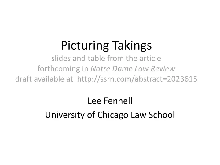 lee fennell university of chicago law school