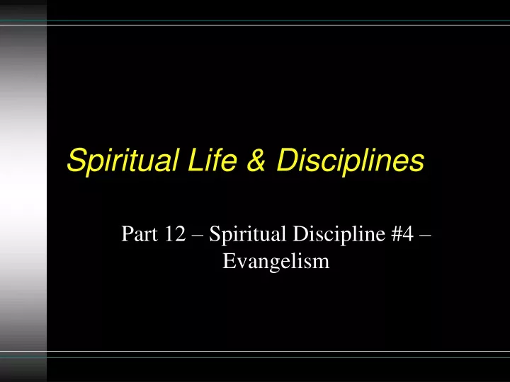 spiritual life disciplines