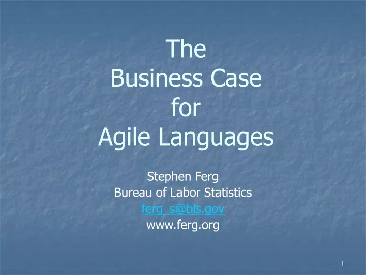 the business case for agile languages