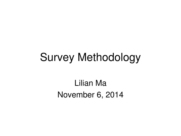 survey methodology