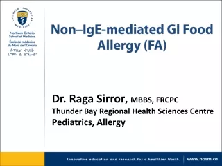 Non–IgE-mediated Gl Food Allergy (FA)