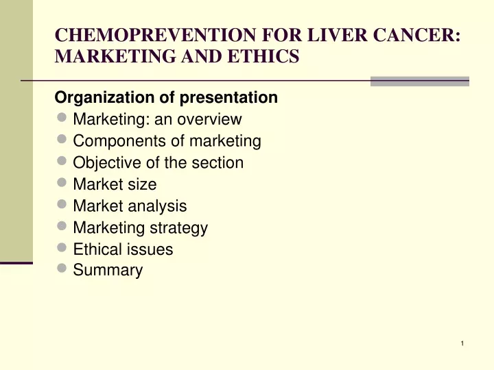 chemoprevention for liver cancer marketing and ethics