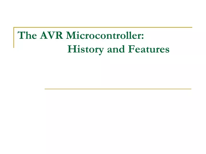 the avr microcontroller history and features
