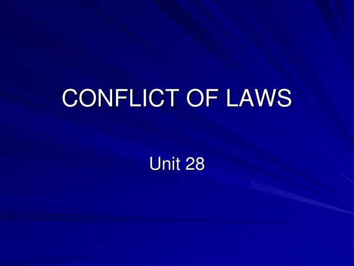 conflict of laws