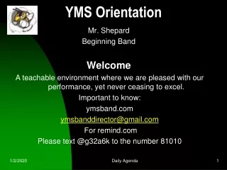 YMS Orientation