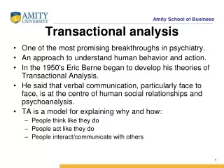 Transactional analysis