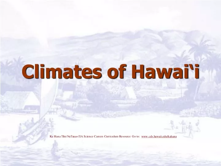 climates of hawai i