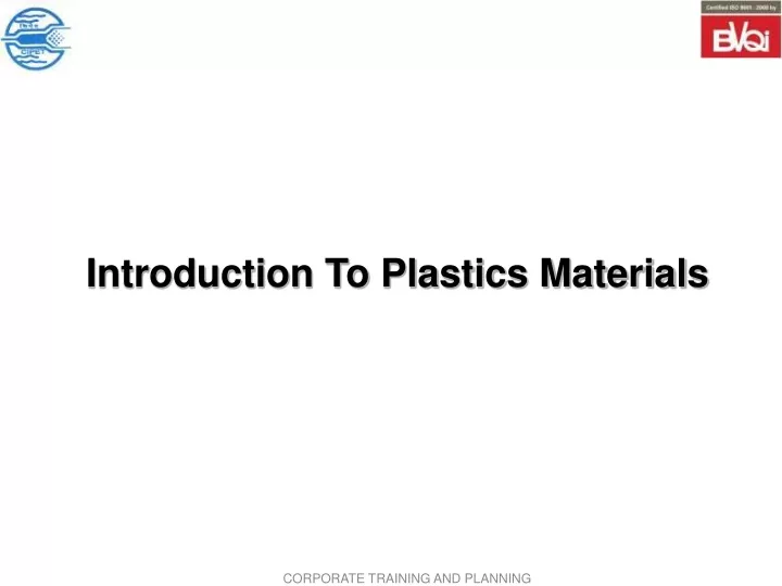 introduction to plastics materials