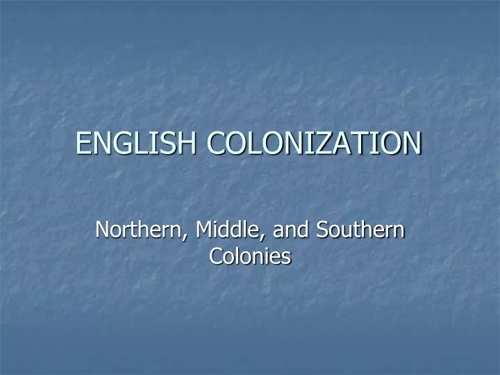 english colonization