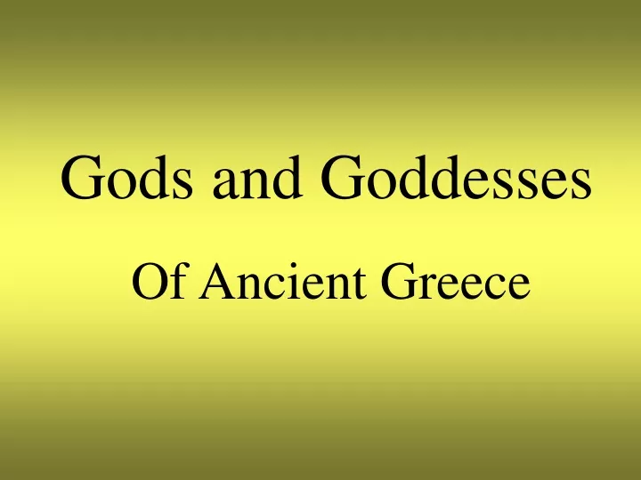 gods and goddesses of ancient greece