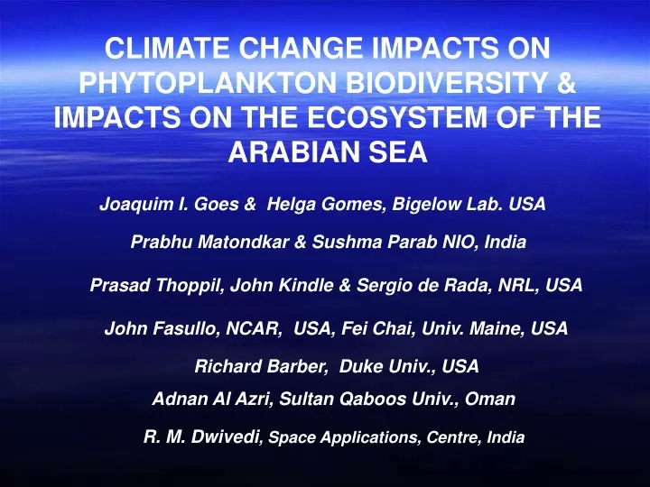climate change impacts on phytoplankton