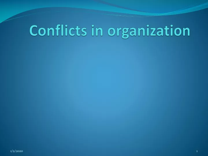 conflicts in organization