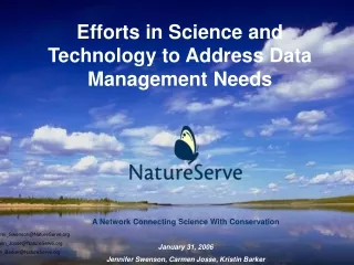 Efforts in Science and Technology to Address Data Management Needs
