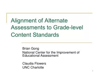 Alignment of Alternate Assessments to Grade-level Content Standards