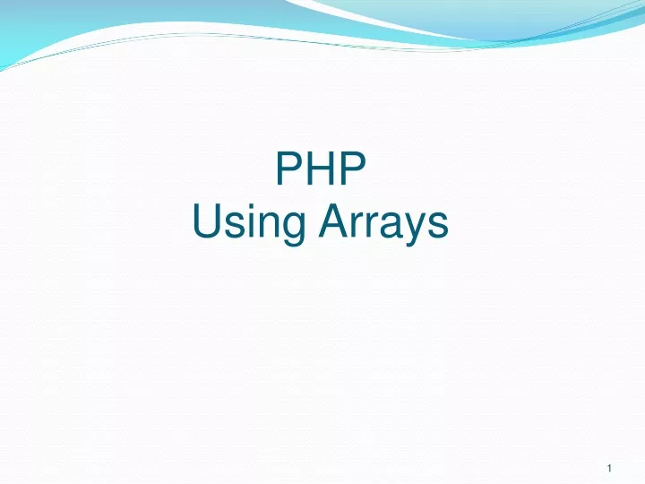 php using arrays