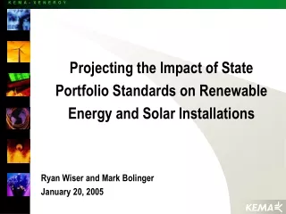 Projecting the Impact of State Portfolio Standards on Renewable Energy and Solar Installations