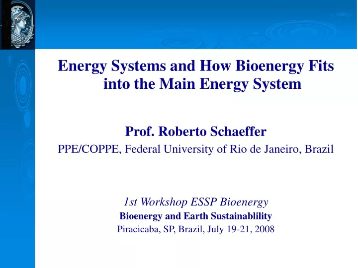 energy systems and how bioenergy fits into