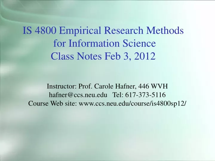 is 4800 empirical research methods