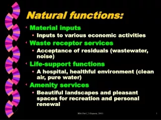 Natural functions:
