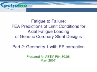 Prepared for ASTM F04.30.06 May, 2007