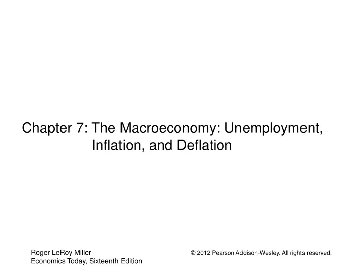 chapter 7 the macroeconomy unemployment inflation and deflation