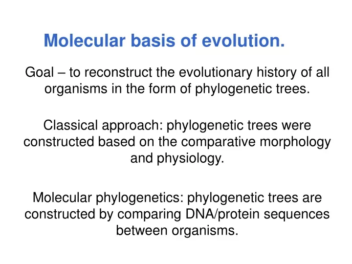 molecular basis of evolution