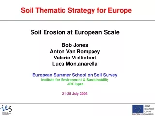 Soil Thematic Strategy for Europe