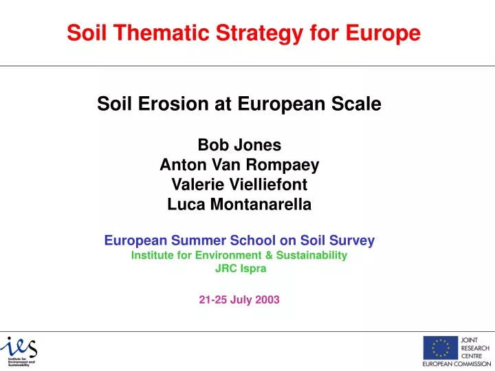 soil thematic strategy for europe