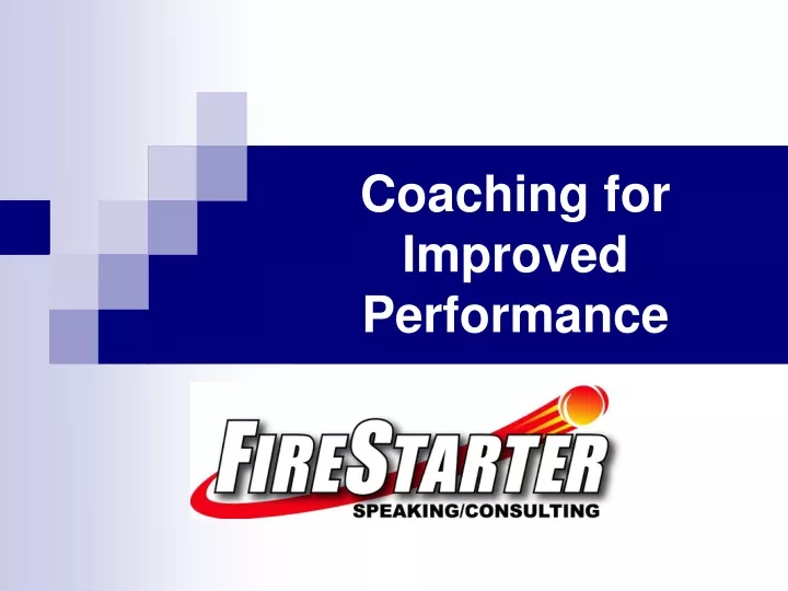 coaching for improved performance