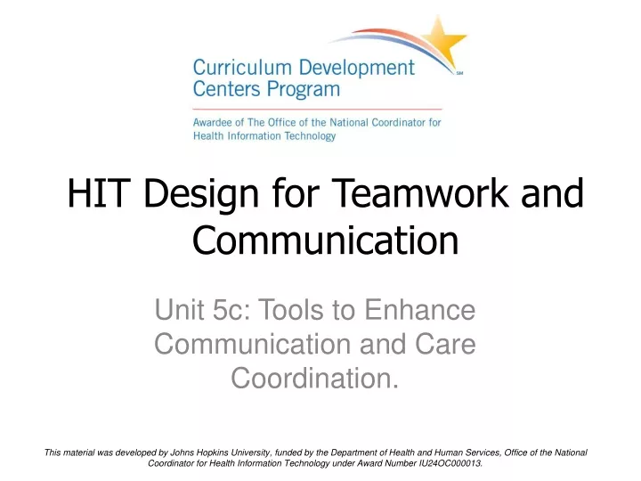 hit design for teamwork and communication