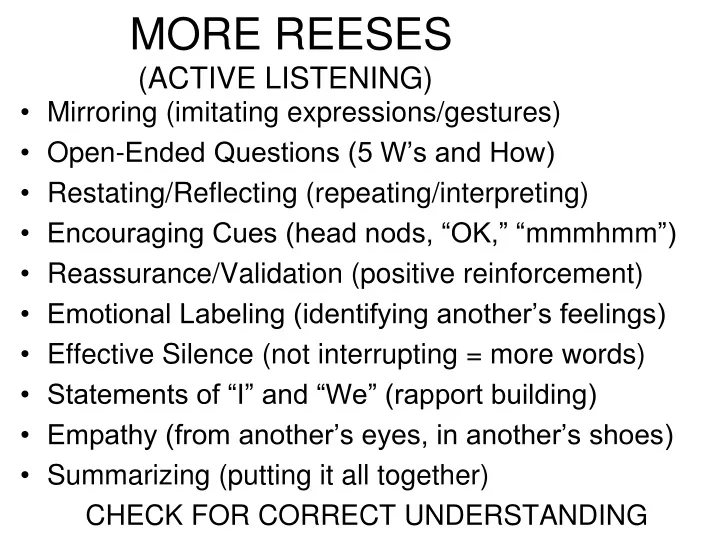 more reeses active listening
