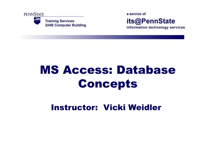 ms access database concepts