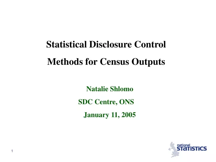 statistical disclosure control methods for census