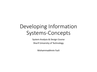 Developing Information Systems-Concepts