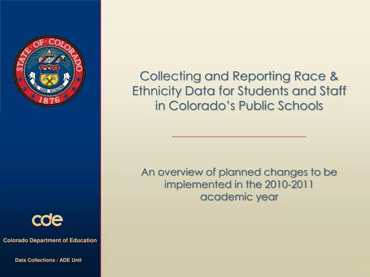 collecting and reporting race ethnicity data