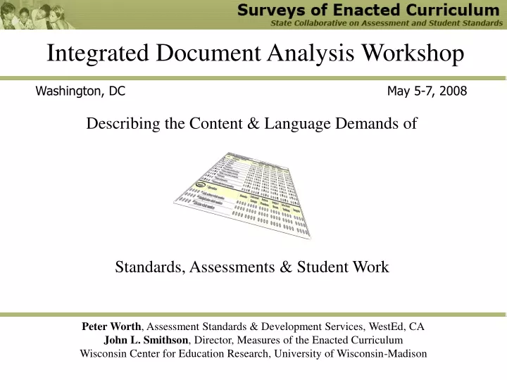 integrated document analysis workshop