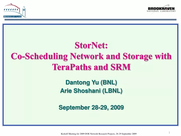 stornet co scheduling network and storage with