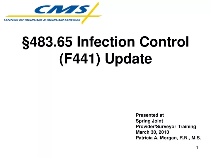 483 65 infection control f441 update presented