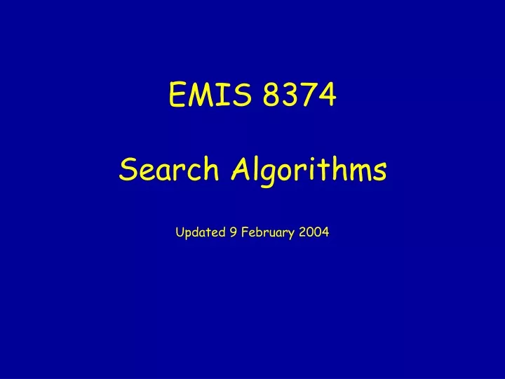 emis 8374 search algorithms updated 9 february 2004