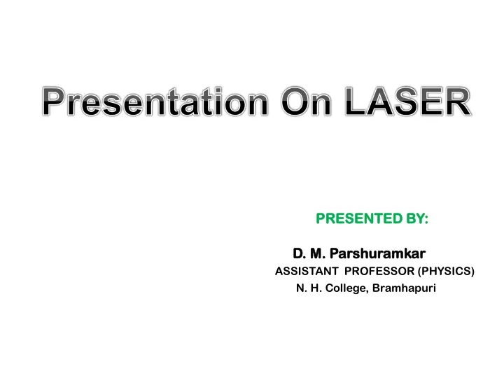 presentation on laser