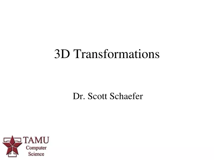 3d transformations