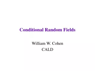 Conditional Random Fields