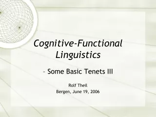 Cognitive-Functional Linguistics
