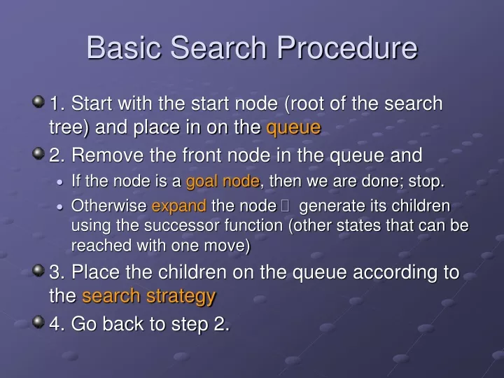 basic search procedure