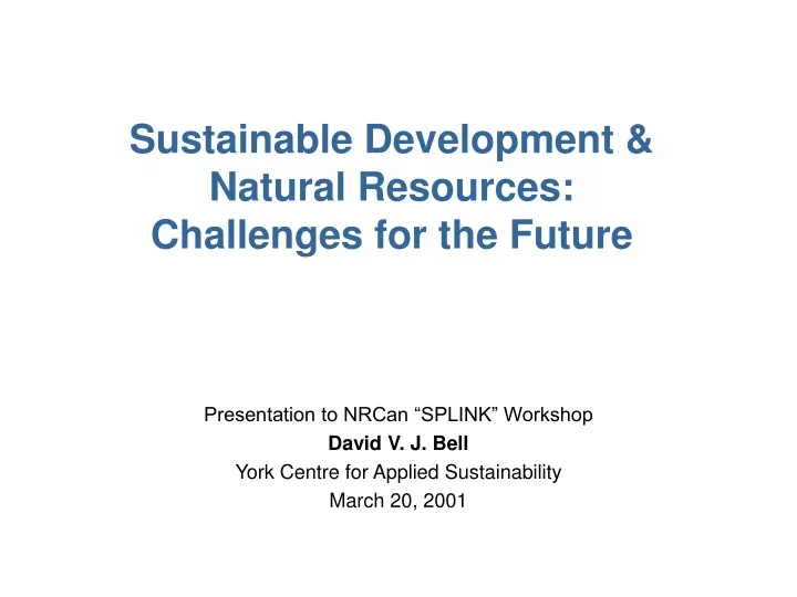 sustainable development natural resources challenges for the future